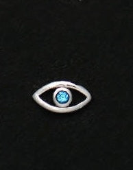 Evil Eye with Crystal Stone 18k white gold