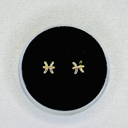 18k yellow gold Pisces symbols