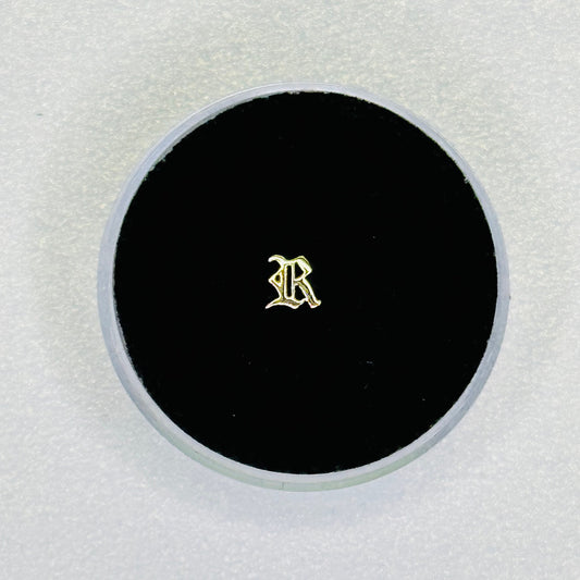 18k yellow gold R symbol letter