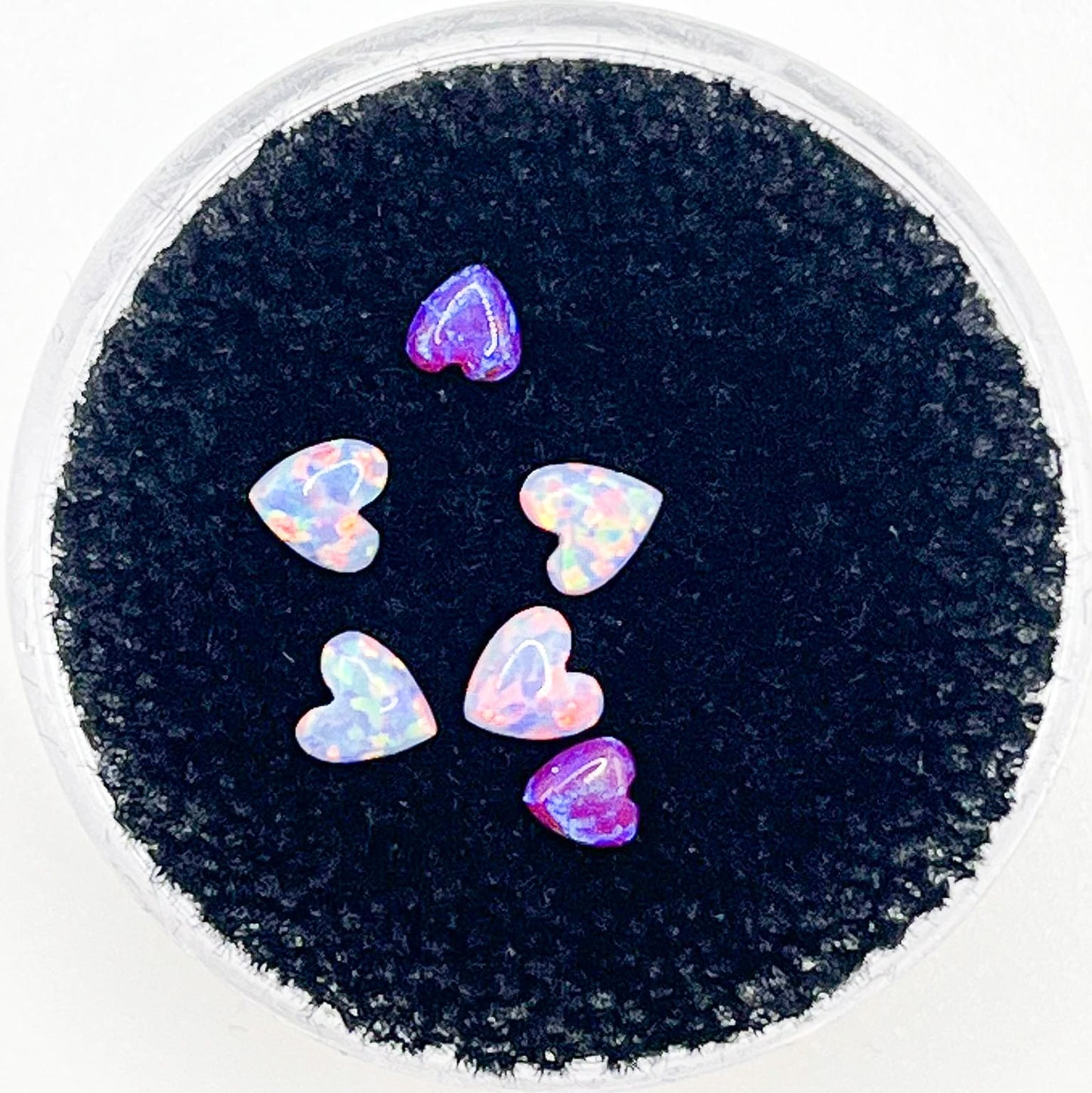 Opal iridescence hearts