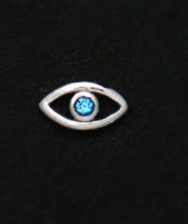 Evil Eye with Crystal Stone 18k white gold