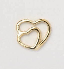 Double heart 18k gold